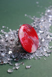 40mm Red, White & Guava Ring - SIZE P 1/2 AUS = US 8