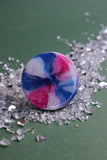 40mm Cerulean Blue, Pink & White Ring - SIZE P 1/2 AUS = US 8