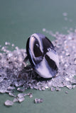 40mm Black, White & Grey Shimmer Ring - SIZE P 1/2 AUS = US 8