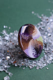 40mm Purple, Gold & Pale Green Ring - SIZE R 1/2 AUS = US 9