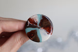 35mm Chocolate Brown, Copper & White Ring - SIZE P 1/2 AUS = US 8